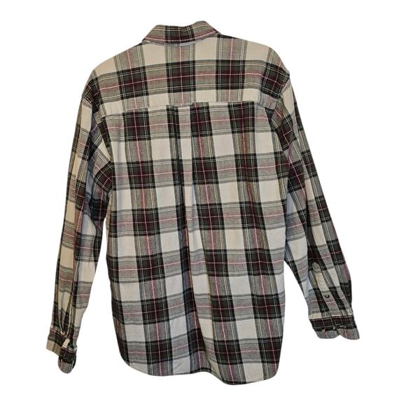 Cabela’s Button Down Shirt – Size Large – Tan, Green & Burgundy Plaid - Picture 2 of 3